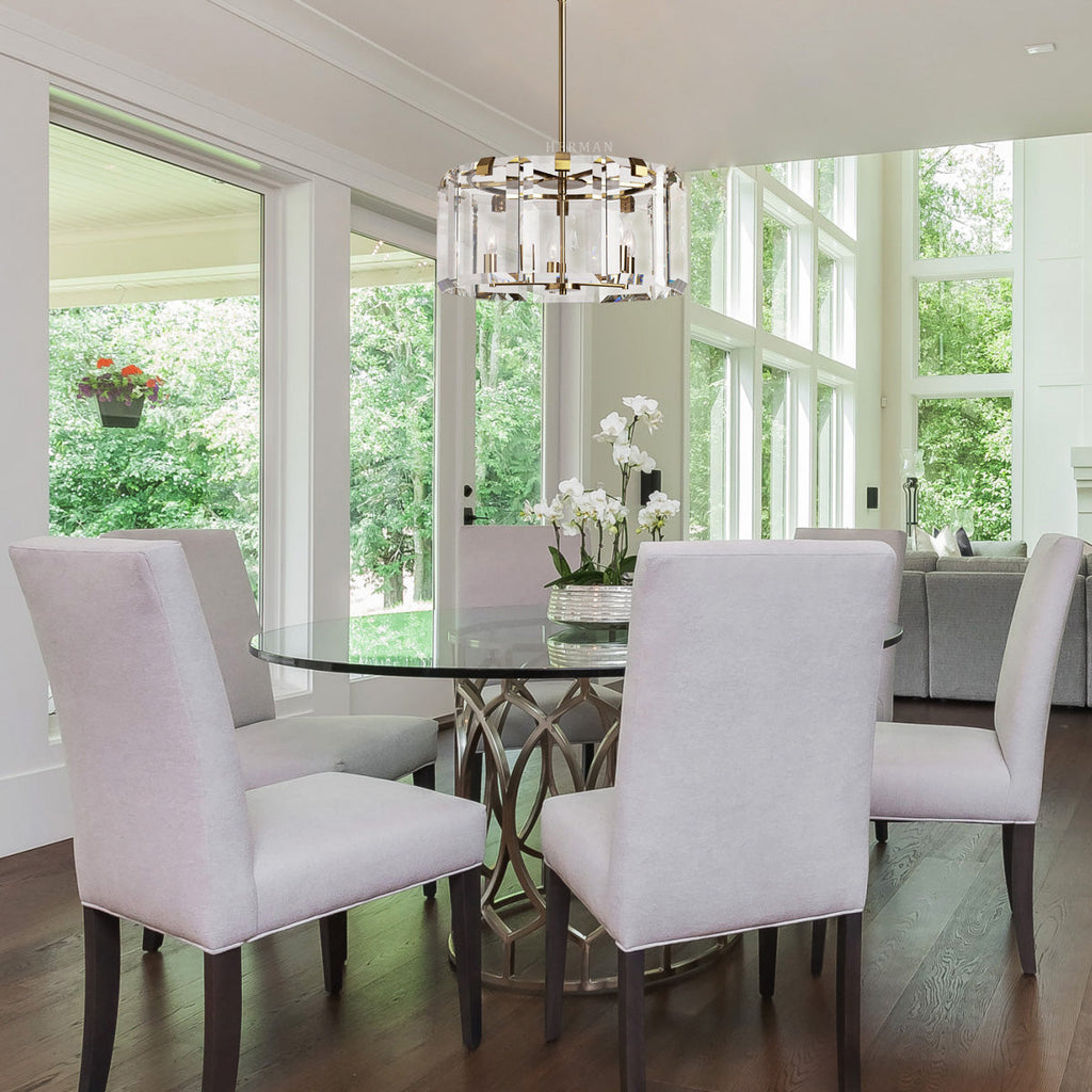 Elegant Amaya Round Chandelier 30" 38" 48" material and finish detail
