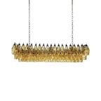 Elegant Amber Murano Poliedri Chandelier by Bling Lighting Studio