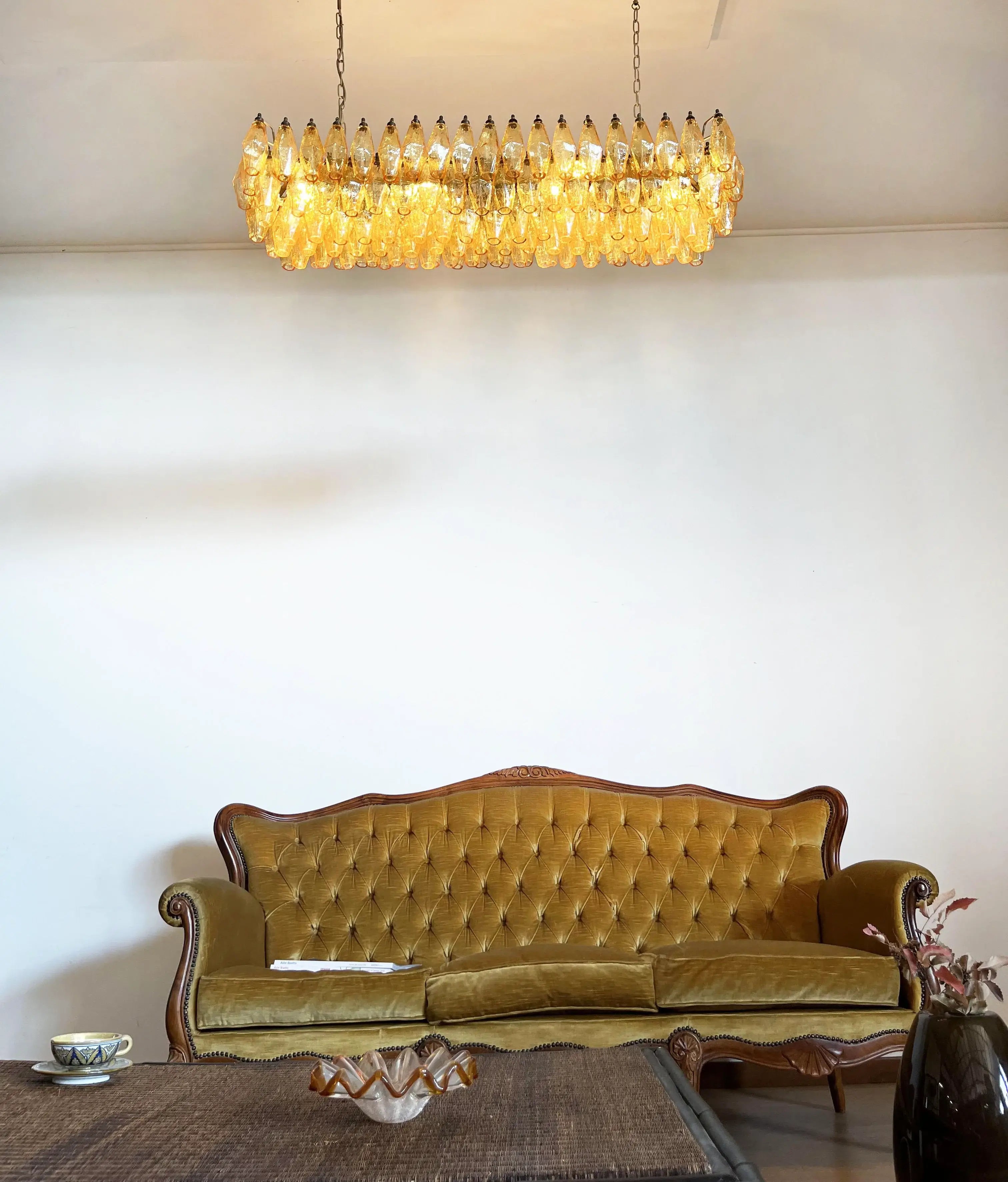 Elegant Amber Murano Poliedri Chandelier product image