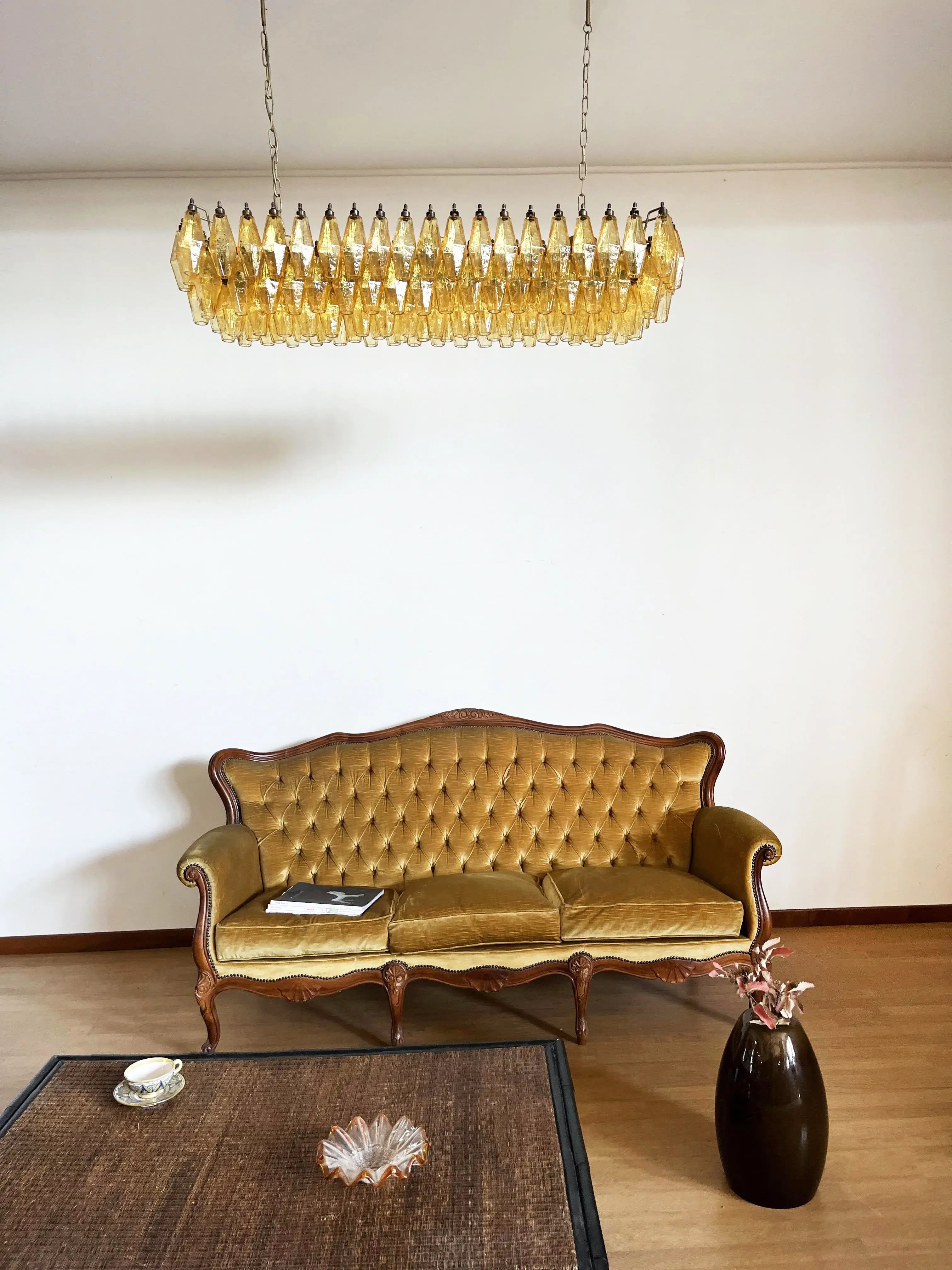 Elegant Amber Murano Poliedri Chandelier product image