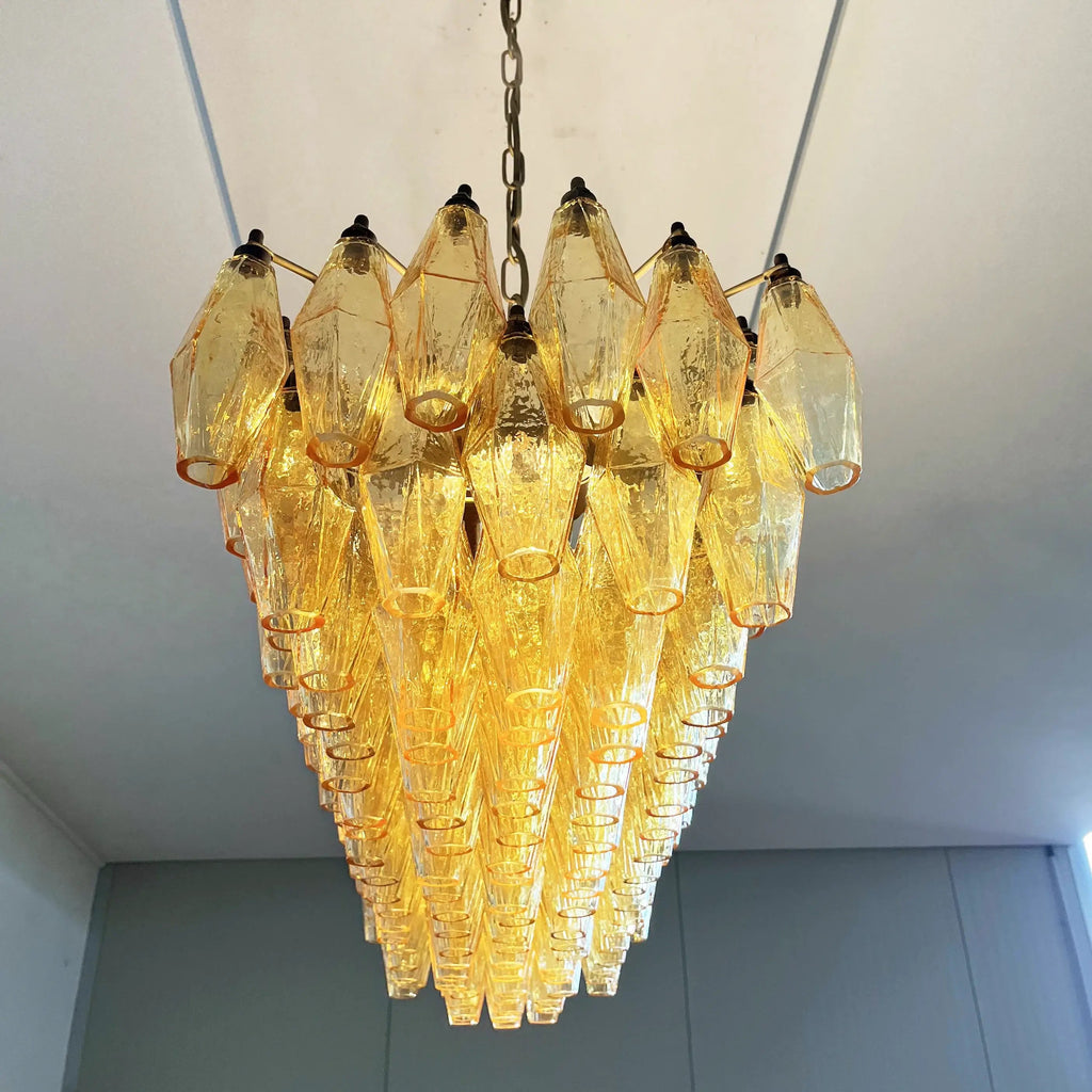 Elegant Amber Murano Poliedri Chandelier product image