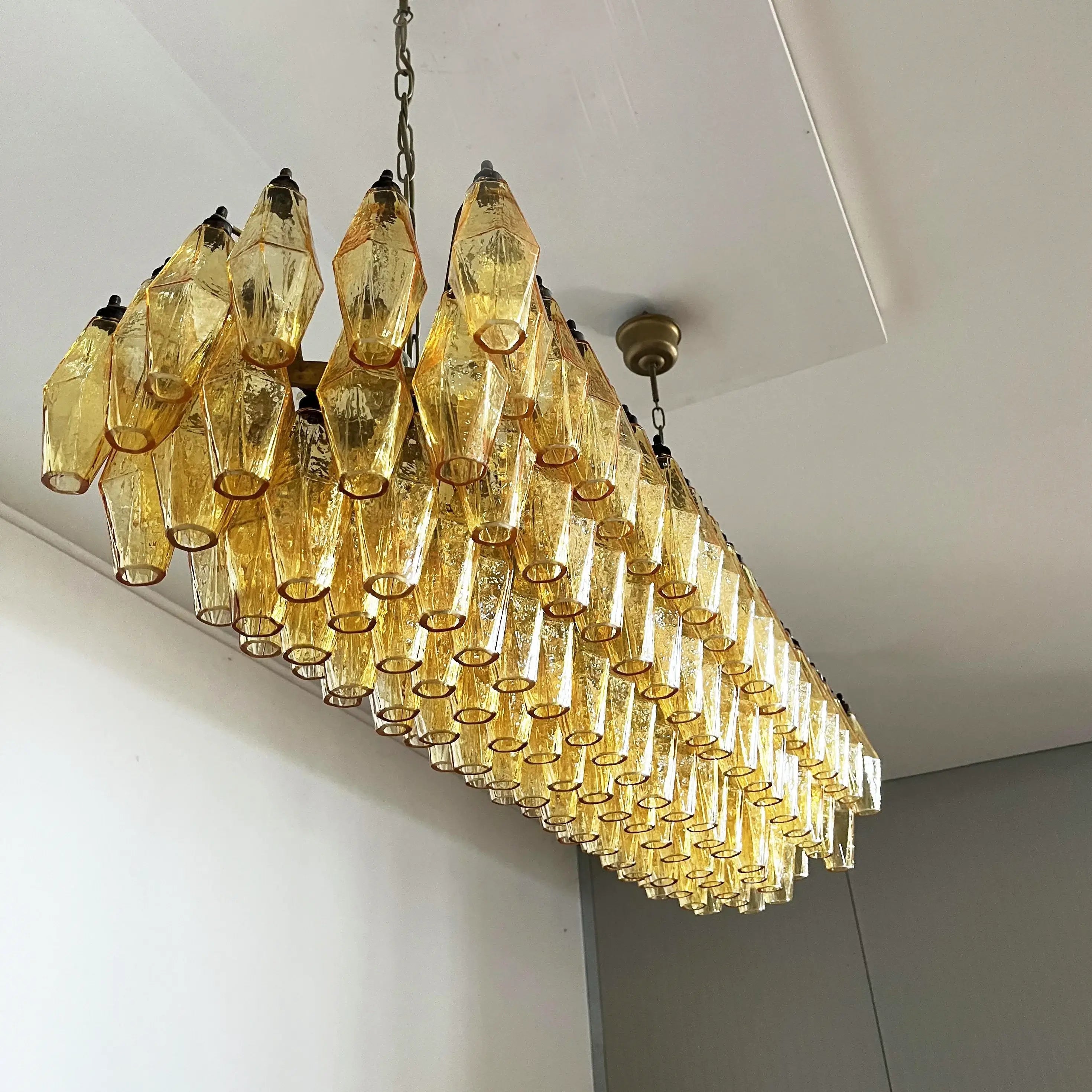 Elegant Amber Murano Poliedri Chandelier product image