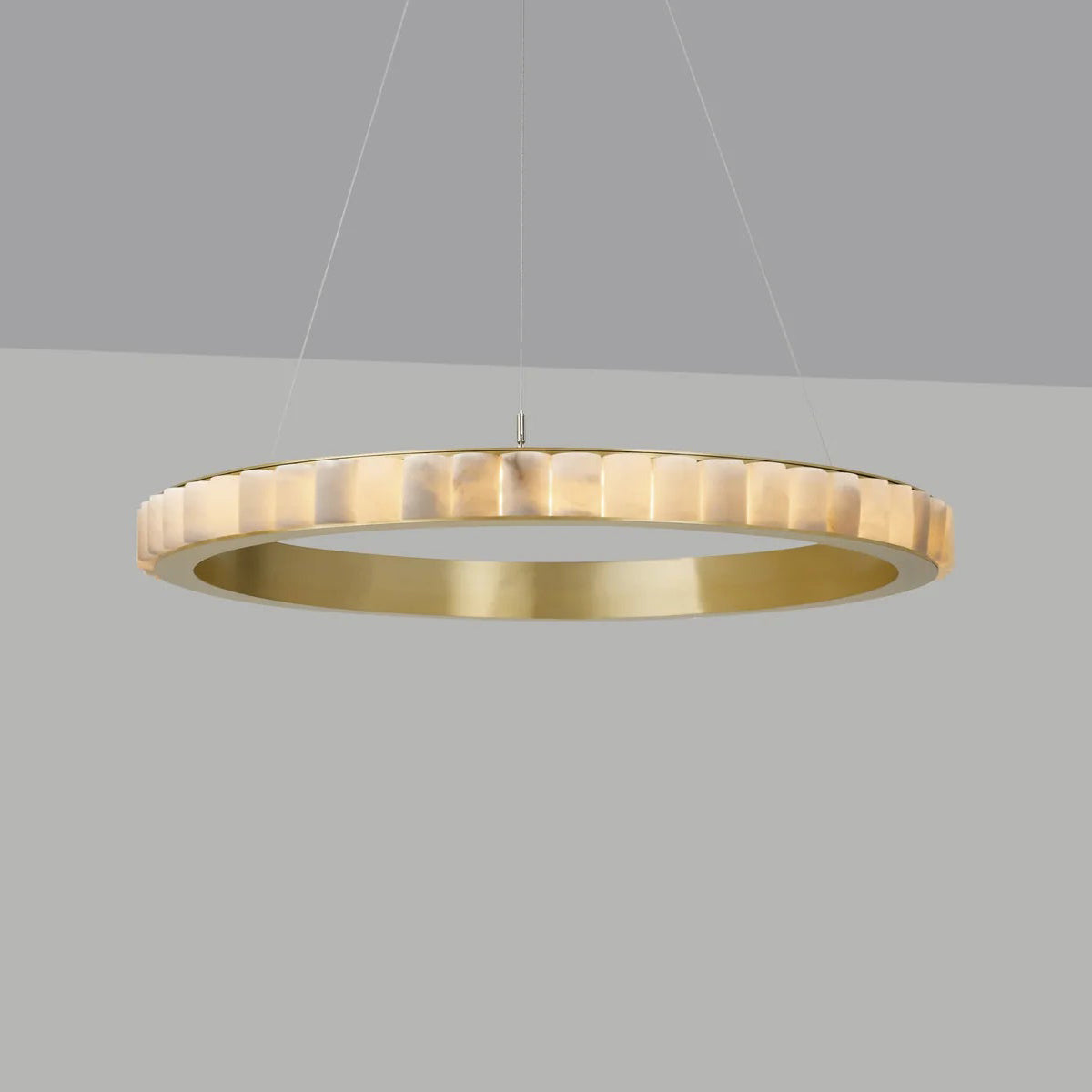 Elegant Avalon Alabaster Chandelier by Bling Lighting Studio
