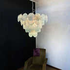 Elegant Blue Murano Disc Chandelier product image