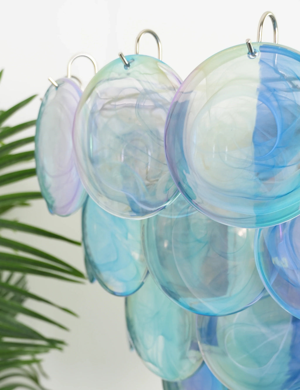 Elegant Blue Murano Disc Chandelier product image