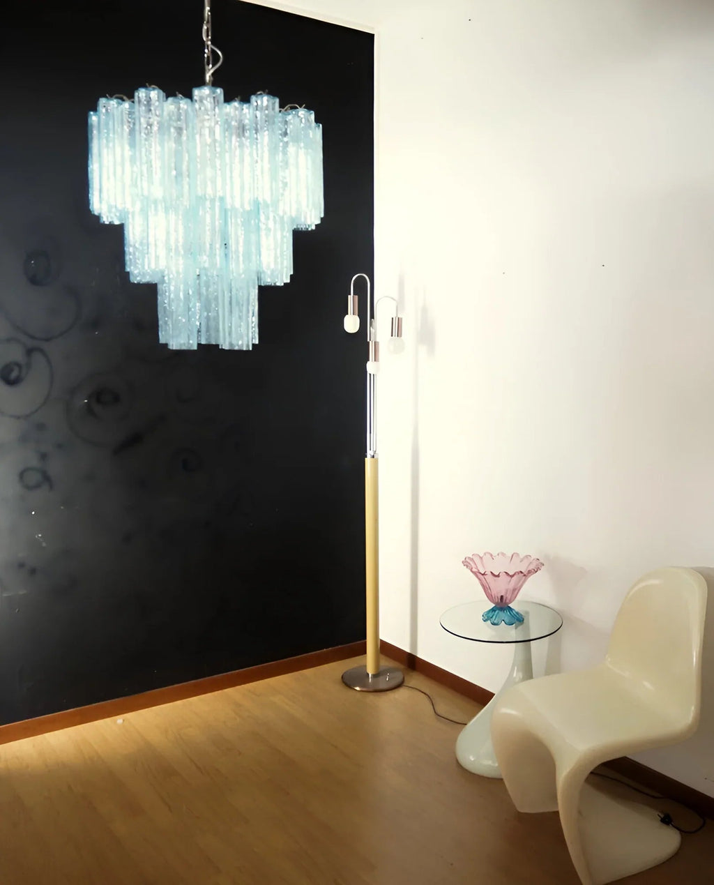 Elegant Blue Murano Glass Tube Chandelier product image