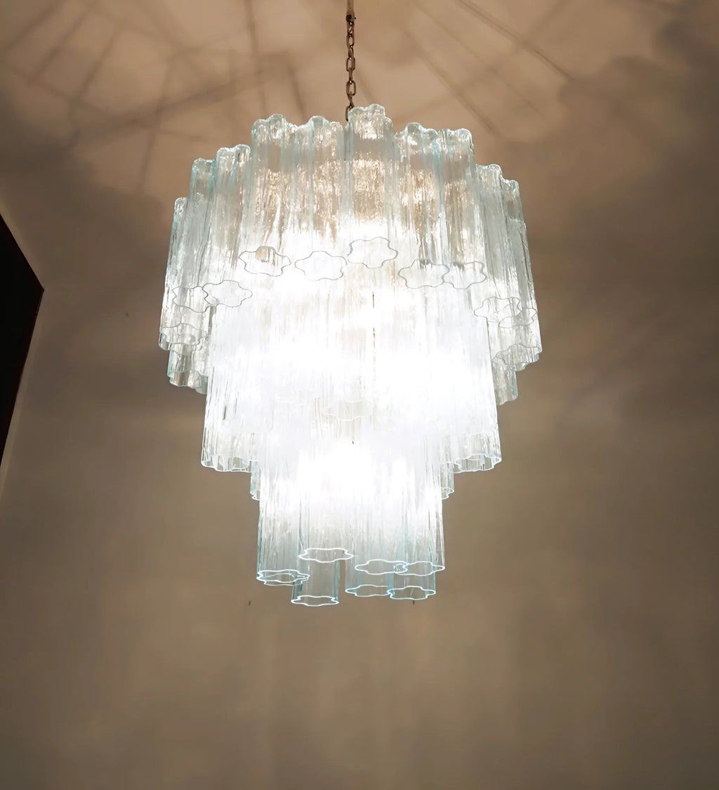 Elegant Blue Murano Glass Tube Chandelier product image