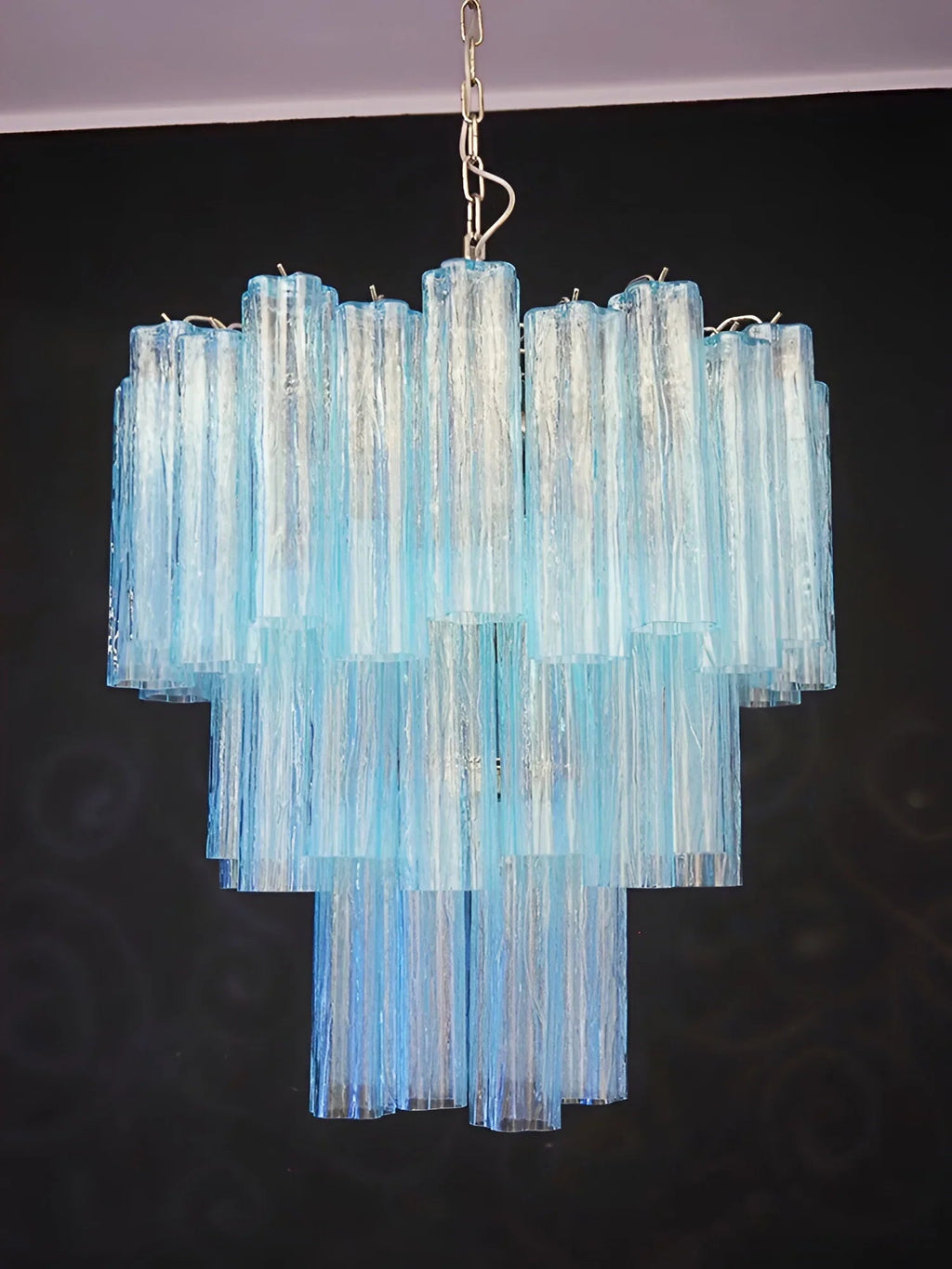 Elegant Blue Murano Glass Tube Chandelier product image