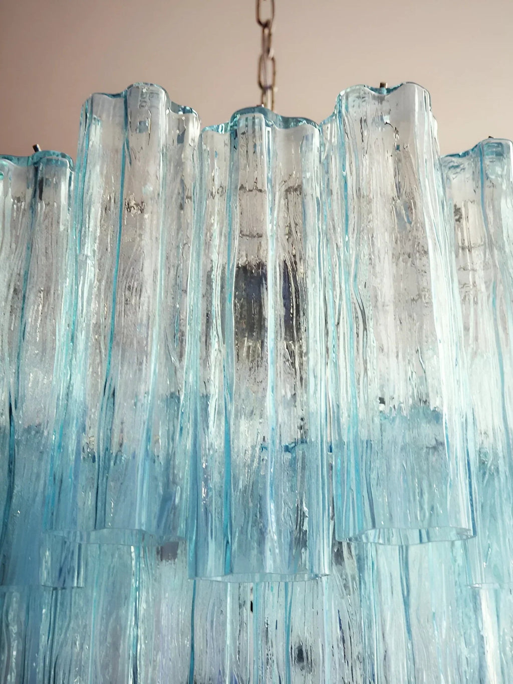 Elegant Blue Murano Glass Tube Chandelier product image