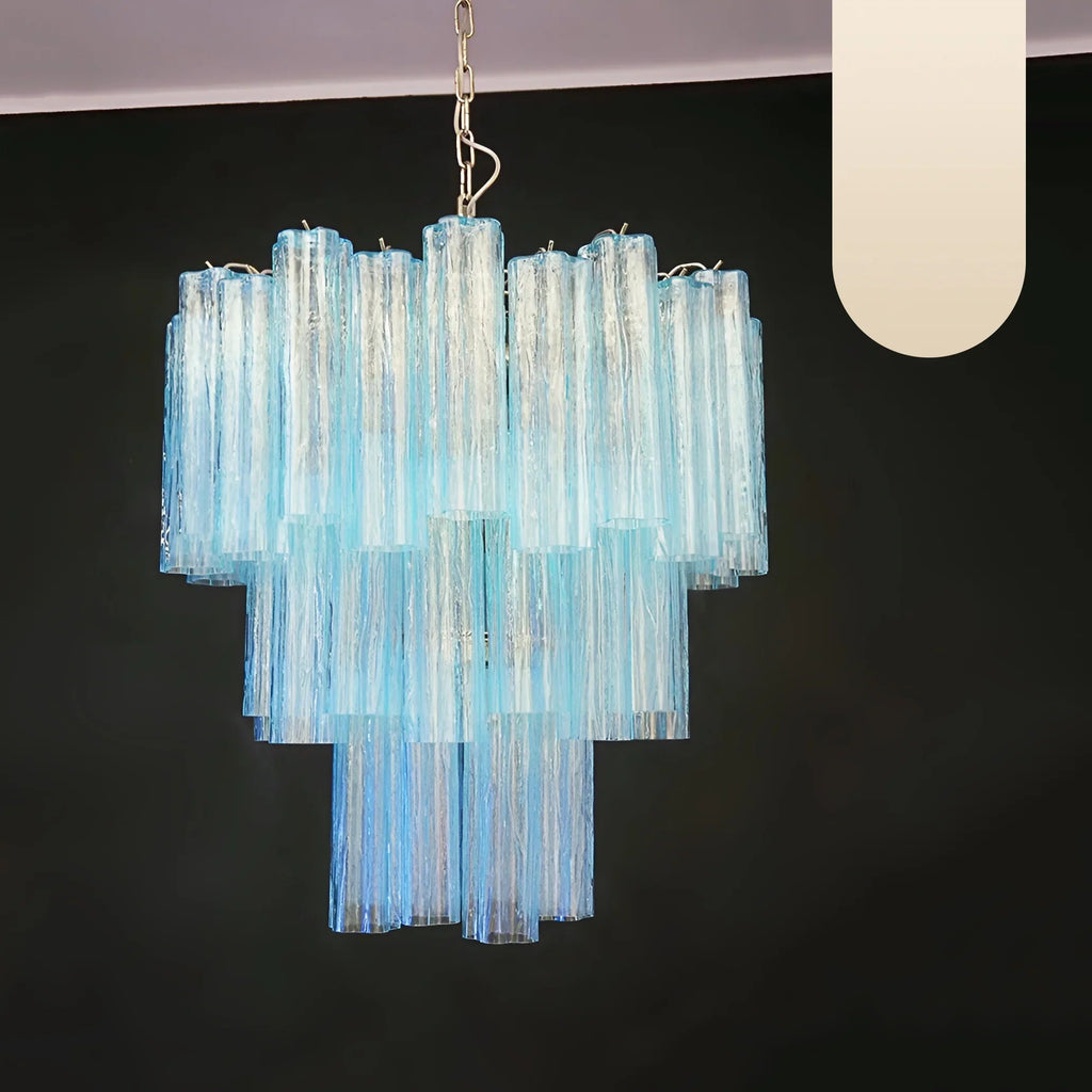 Elegant Blue Murano Glass Tube Chandelier product image