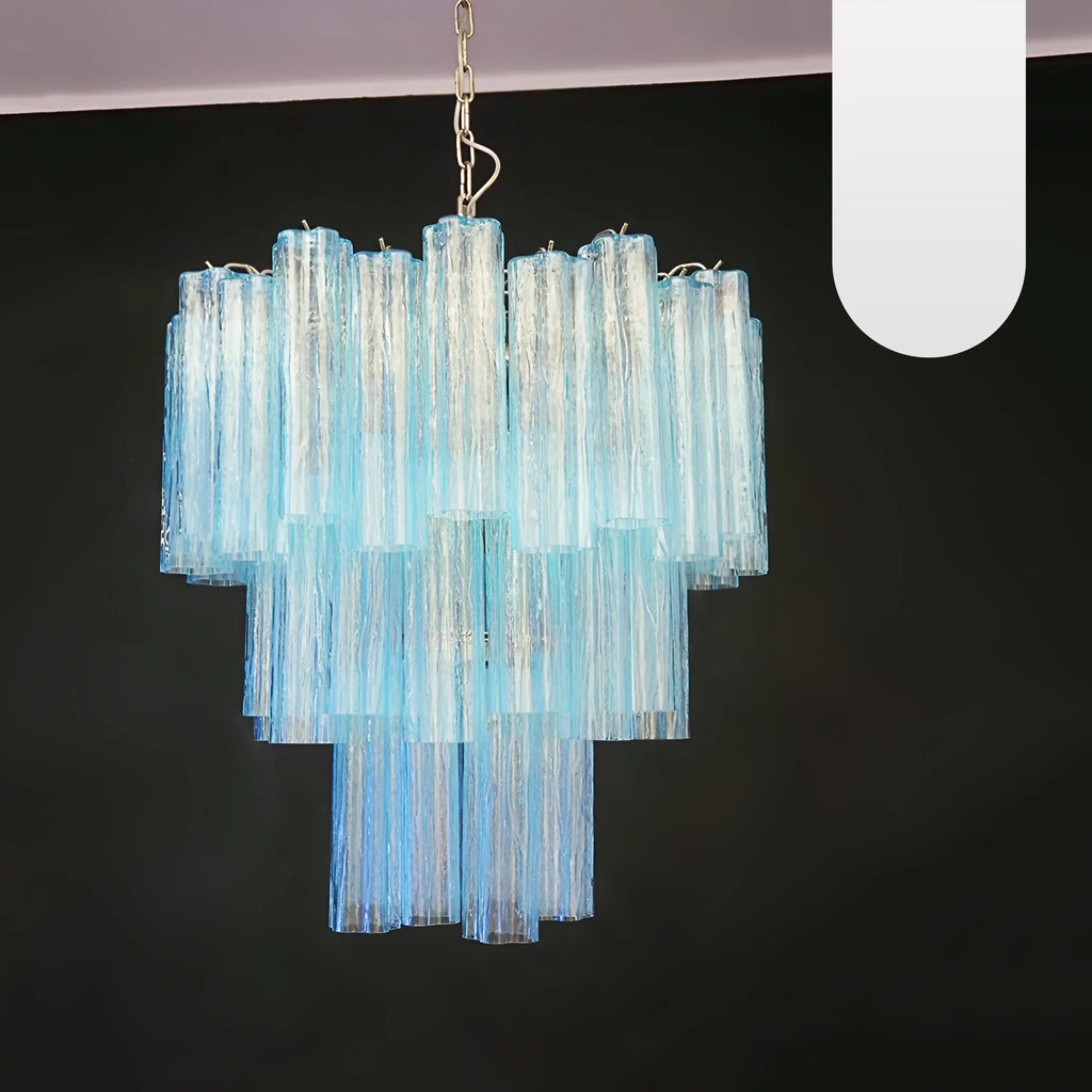Elegant Blue Murano Glass Tube Chandelier product image