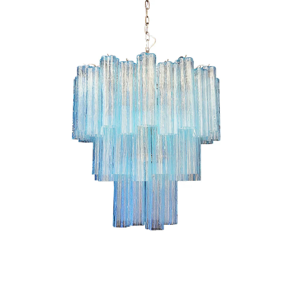 Elegant Blue Murano Glass Tube Chandelier product image