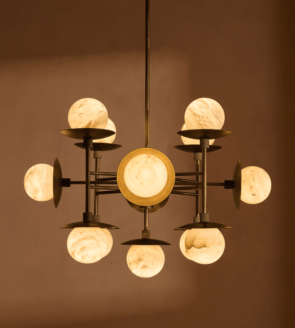 Elegant Cara Alabaster Chandelier material and finish detail