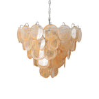 Elegant Gold Murano Disc Chandelier by Bling Lighting Studio