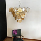 Elegant Gold Murano Disc Chandelier product image