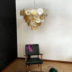 Elegant Gold Murano Disc Chandelier product image