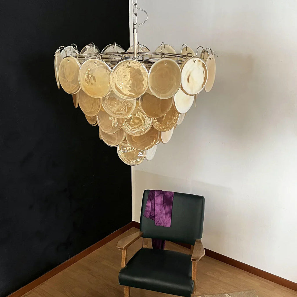 Elegant Gold Murano Disc Chandelier product image