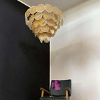 Elegant Gold Murano Disc Chandelier product image