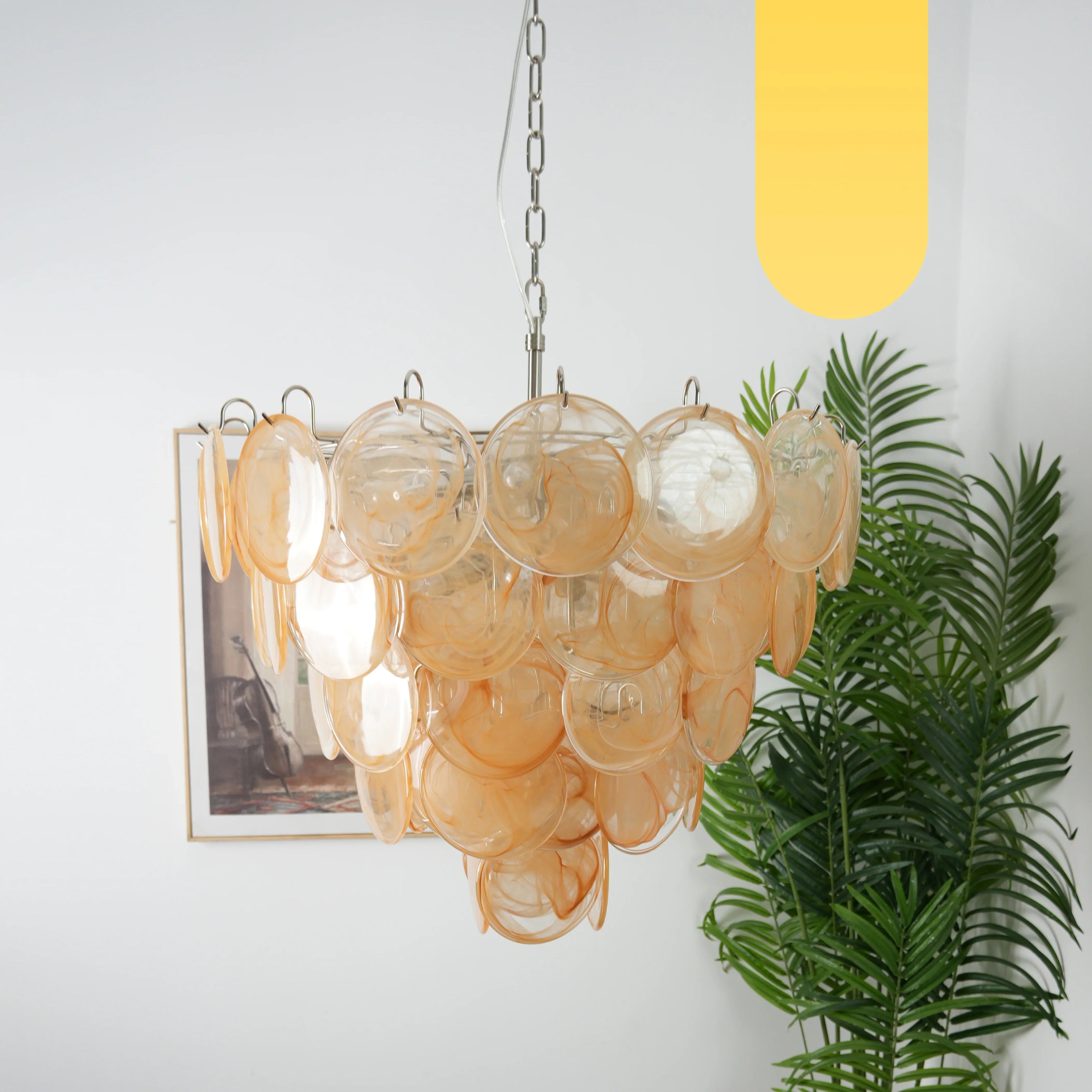 Elegant Gold Murano Disc Chandelier product image