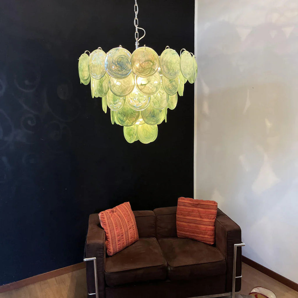 Elegant Green Murano Disc Chandelier product image