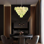 Elegant Green Murano Disc Chandelier product image