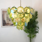 Elegant Green Murano Disc Chandelier product image