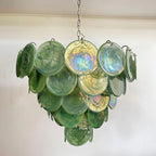 Elegant Green Murano Disc Chandelier product image