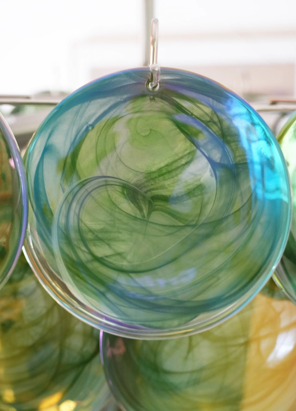 Elegant Green Murano Disc Chandelier product image