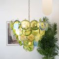 Elegant Green Murano Disc Chandelier product image