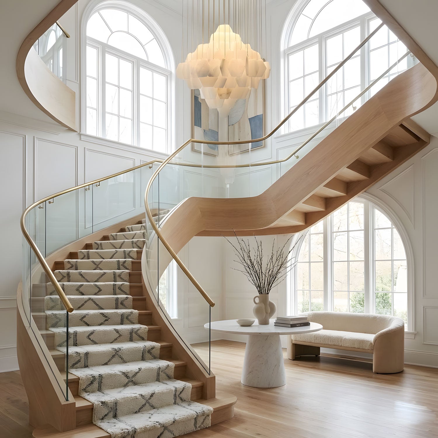 Elegant Hexa Alabaster Cascade Chandelier additional product view