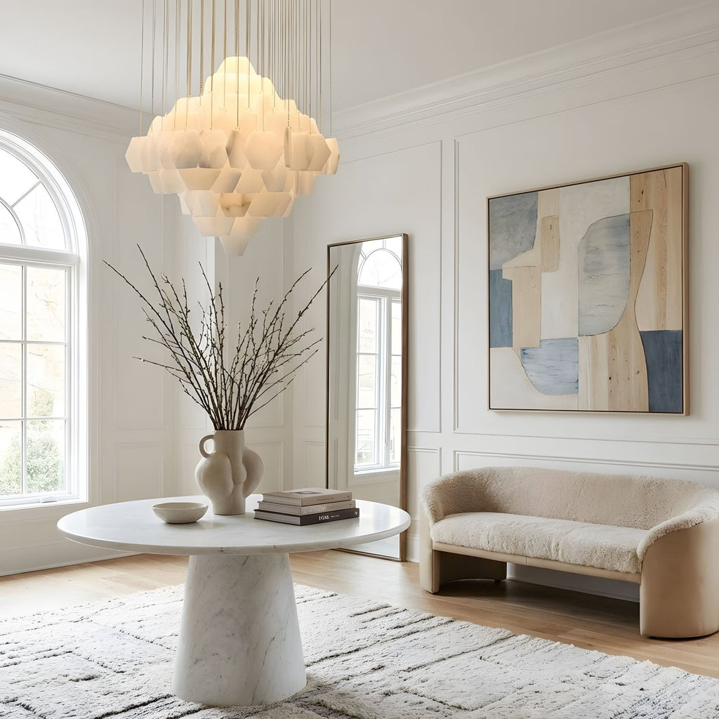 Elegant Hexa Alabaster Cascade Chandelier product image