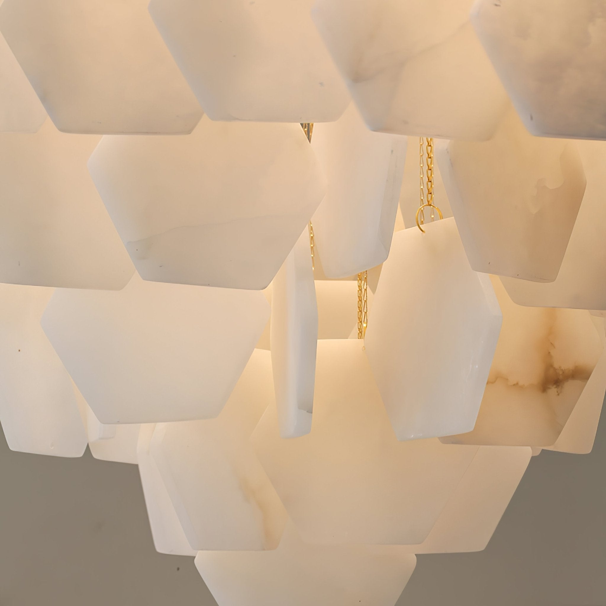 Elegant Hexa Alabaster Cascade Chandelier product image