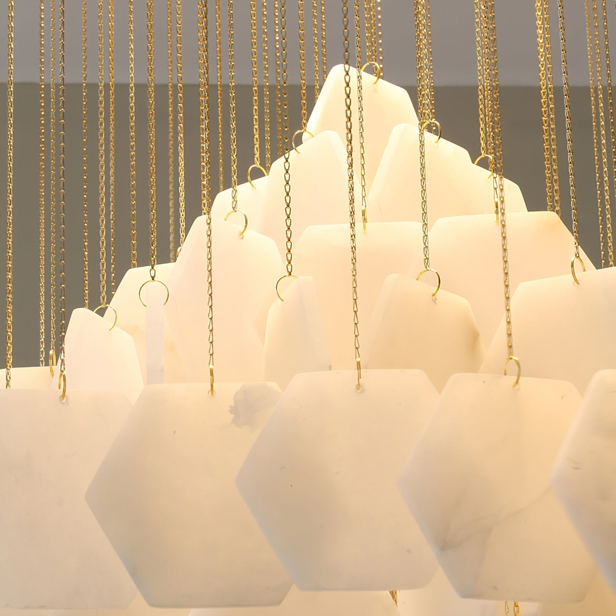 Elegant Hexa Alabaster Cascade Chandelier product image