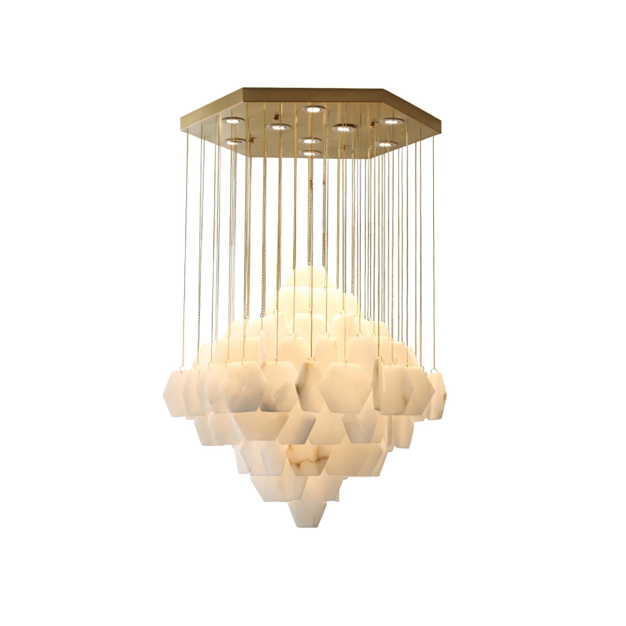 Elegant Hexa Alabaster Cascade Chandelier product image