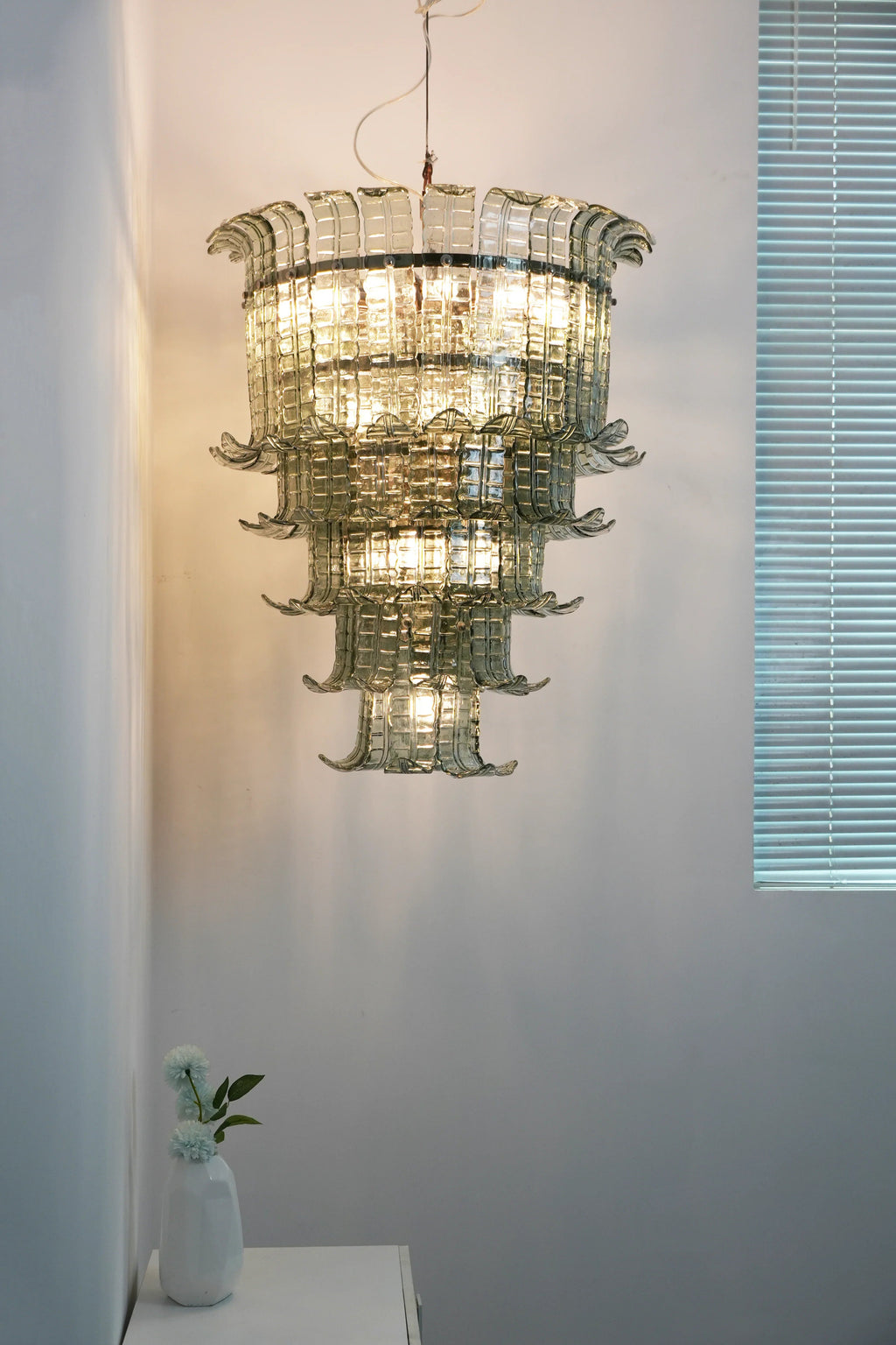 Elegant Leaf-Shaped Murano Glass Chandelier product image