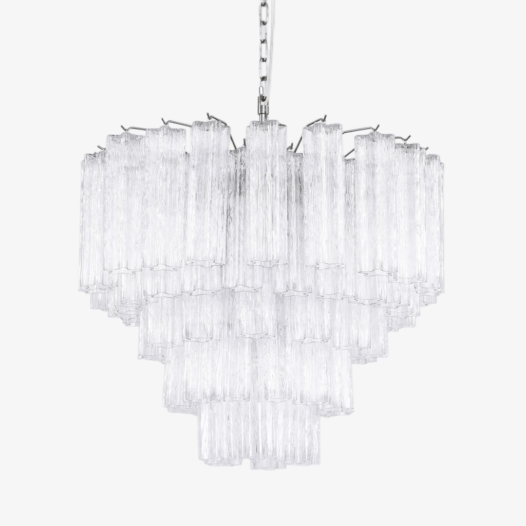 Elegant Lucente Murano Tube Chandelier by Bling Lighting Studio