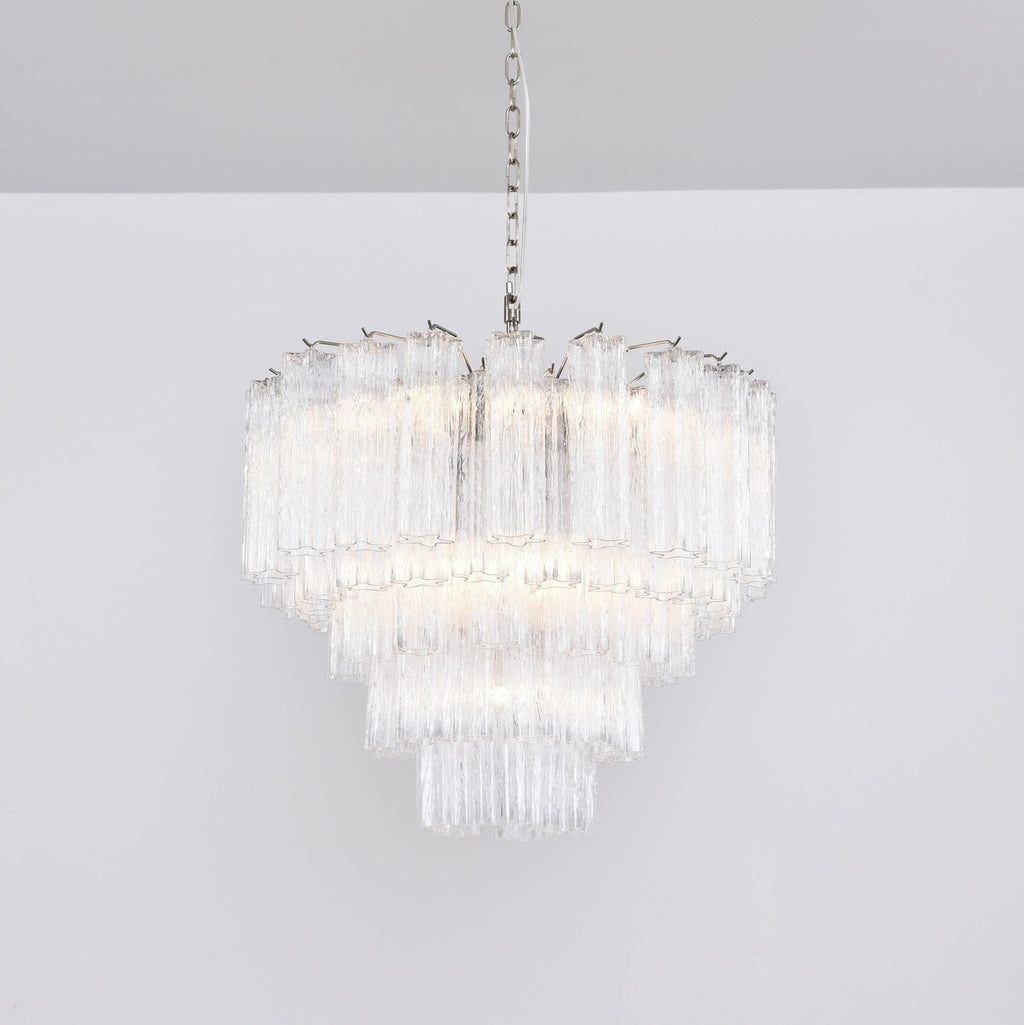 Elegant Lucente Murano Tube Chandelier detail view