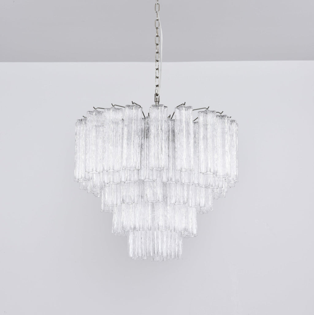 Elegant Lucente Murano Tube Chandelier material and finish detail