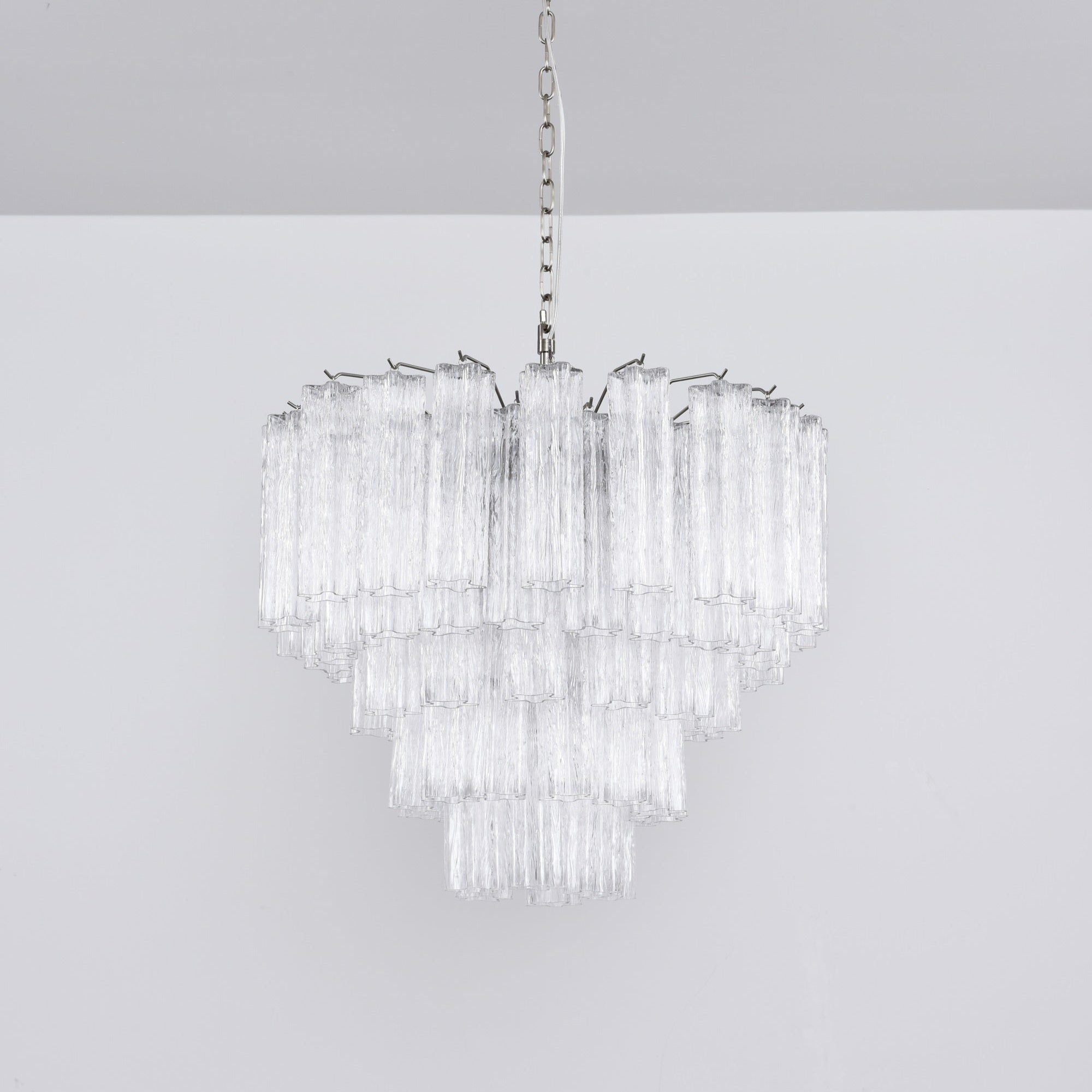 Elegant Lucente Murano Tube Chandelier material and finish detail