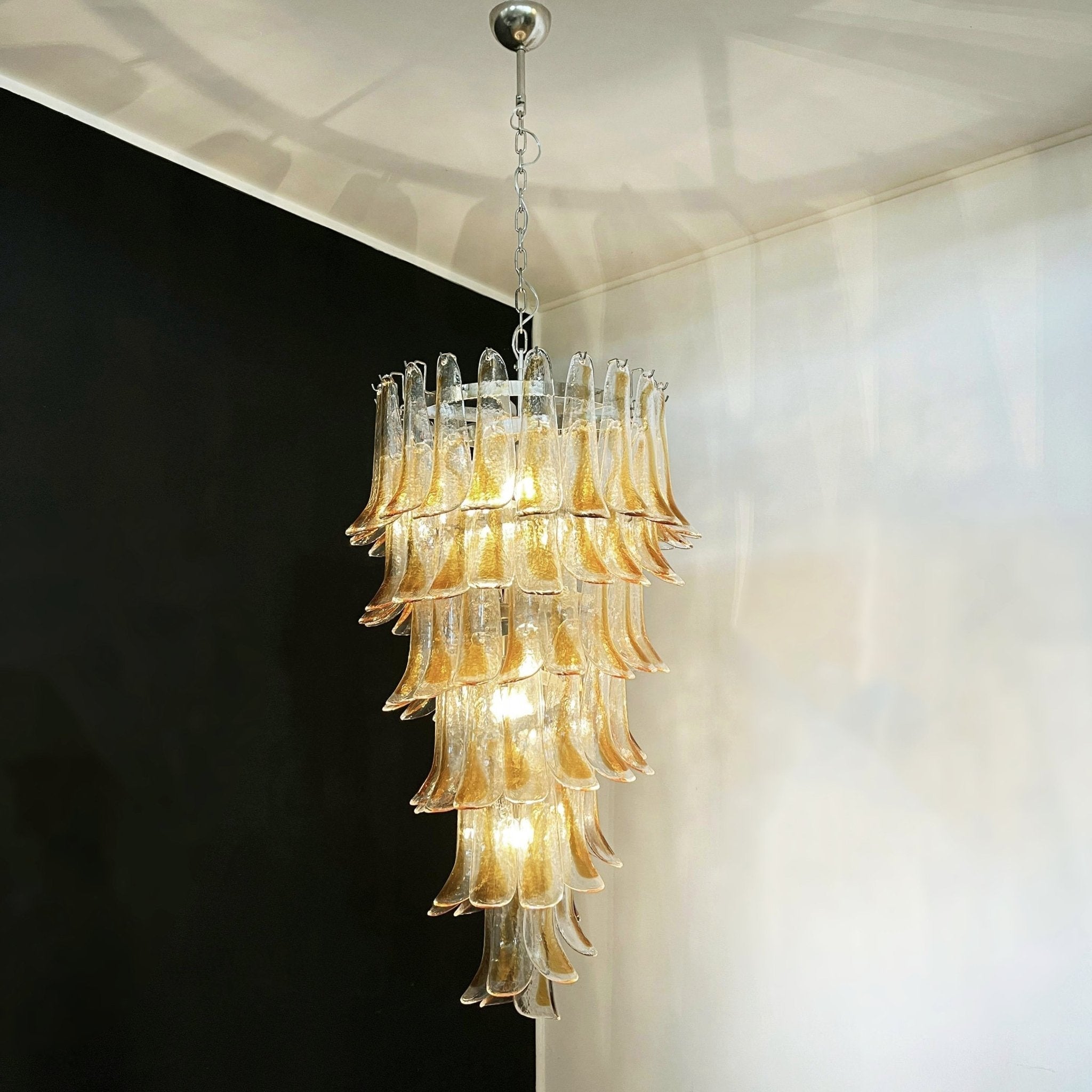 Elegant Marigold Murano Chandelier material and finish detail