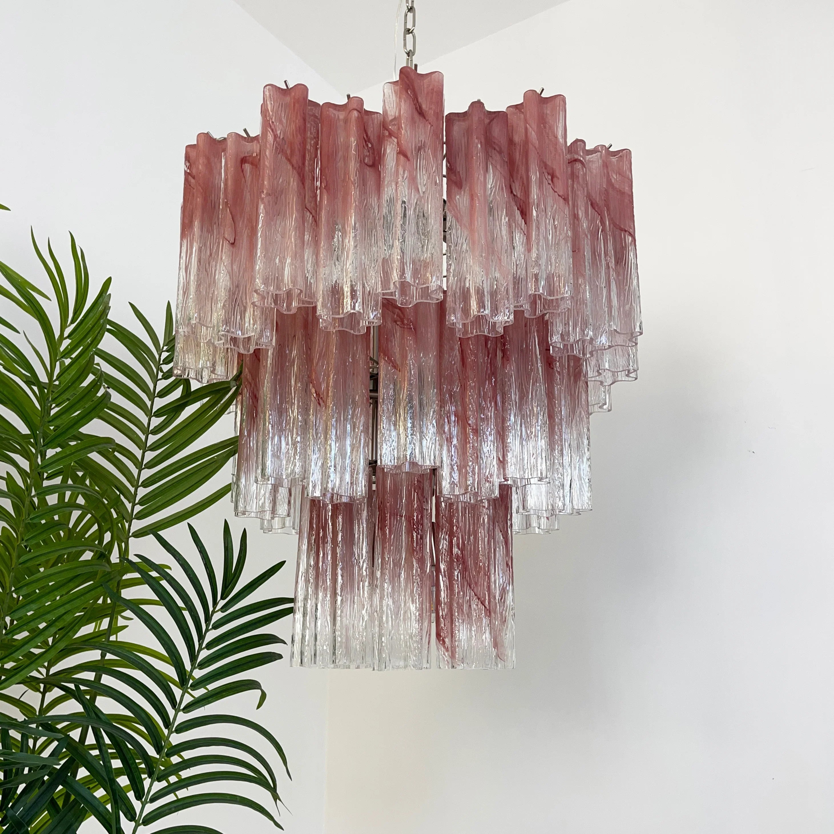 Elegant Murano Pink Rose Chandelier product image