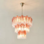 Elegant Murano Pink Rose Chandelier product image