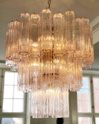 Elegant Pink Murano Glass Tube Chandelier product image