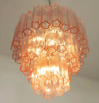 Elegant Pink Murano Glass Tube Chandelier product image