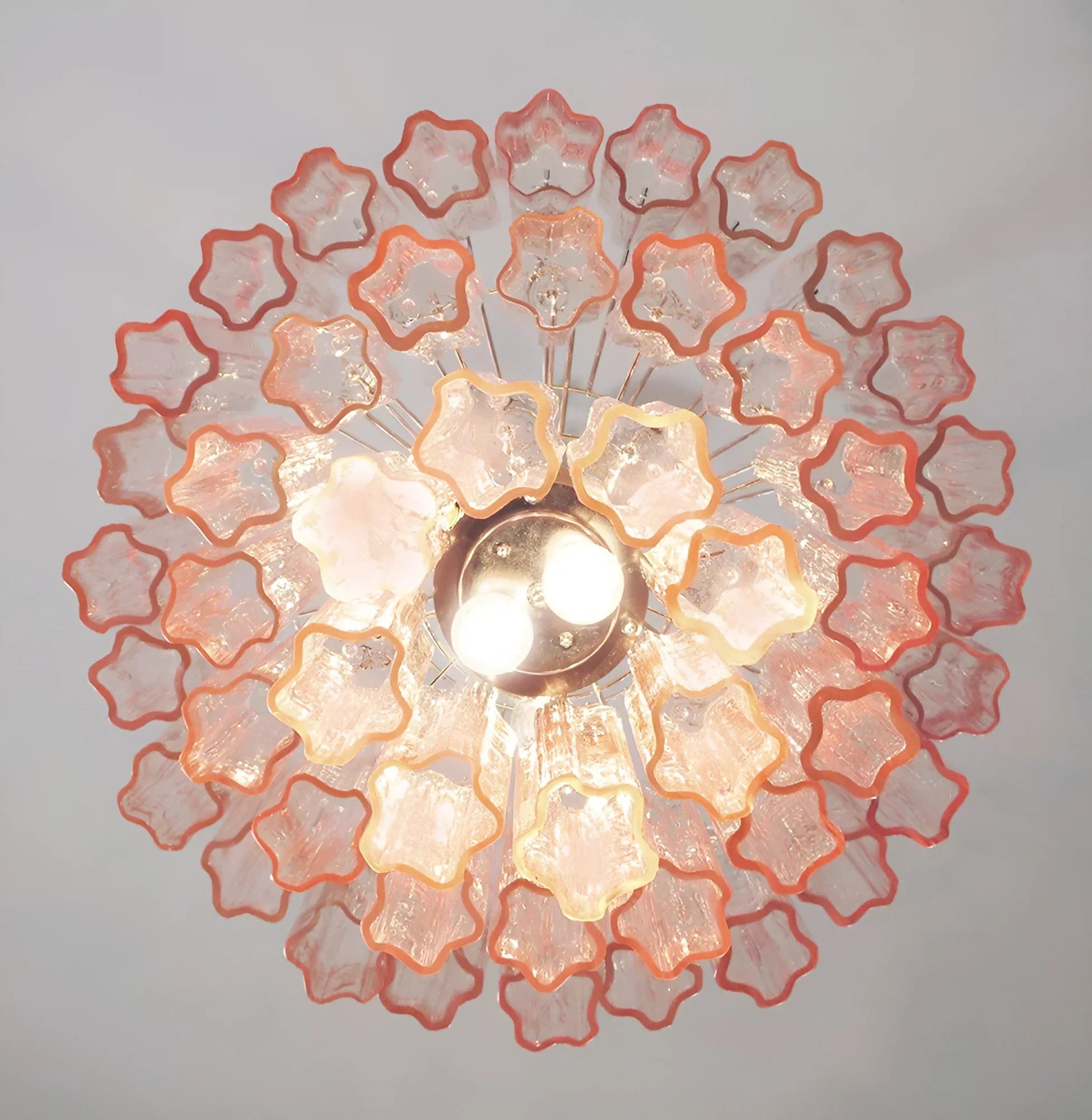 Elegant Pink Murano Glass Tube Chandelier product image