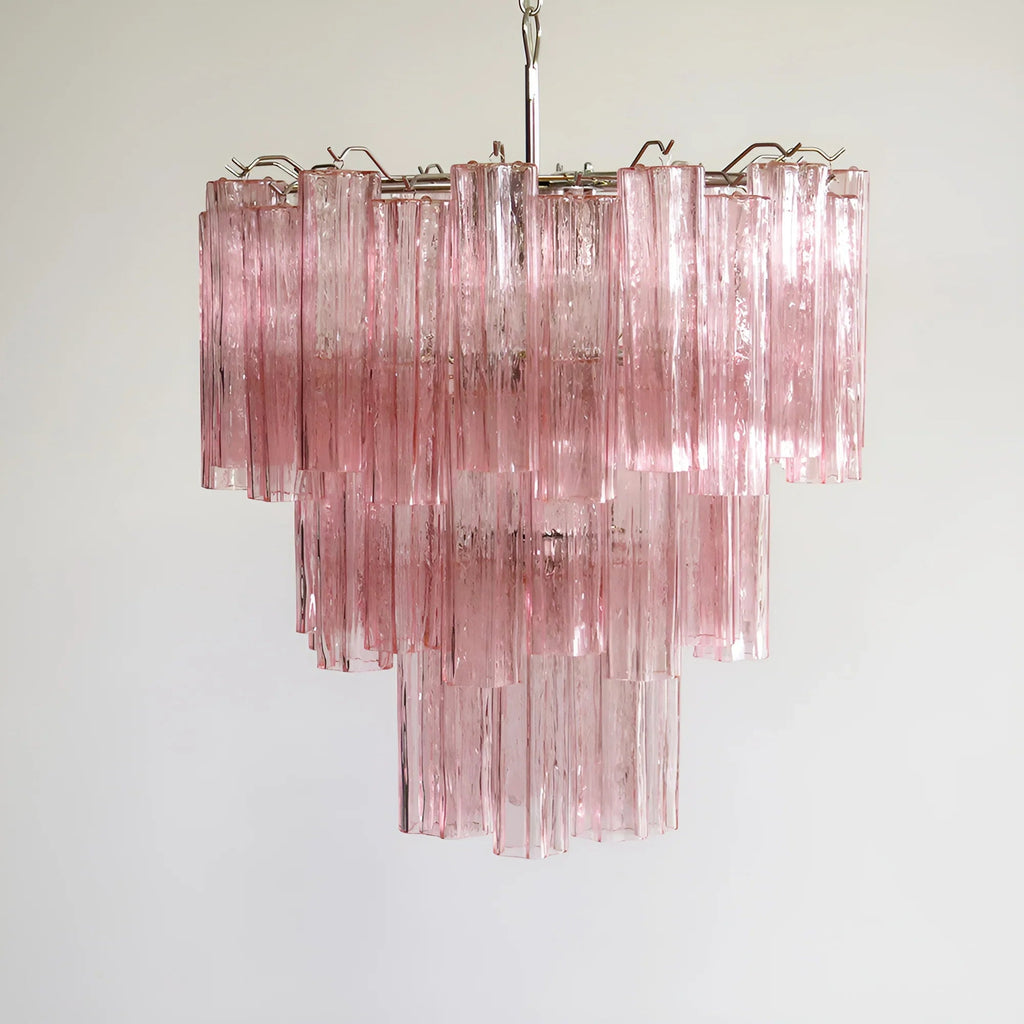 Elegant Pink Murano Glass Tube Chandelier product image