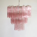 Elegant Pink Murano Glass Tube Chandelier product image