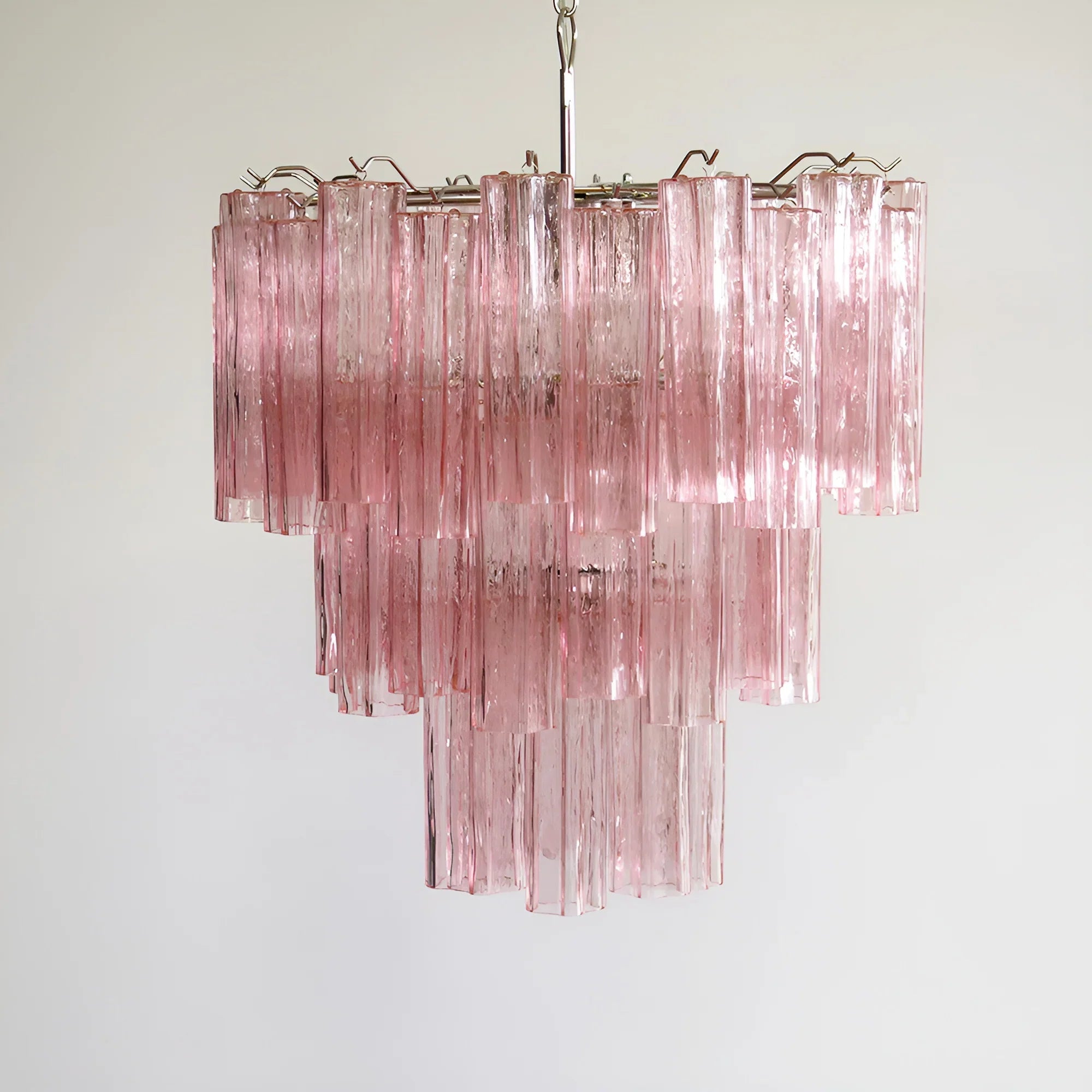 Elegant Pink Murano Glass Tube Chandelier product image