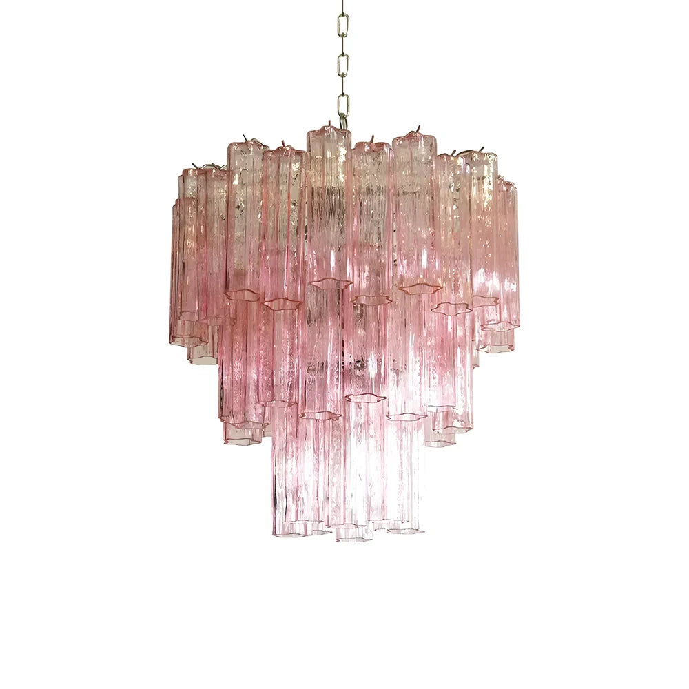 Elegant Pink Murano Glass Tube Chandelier product image