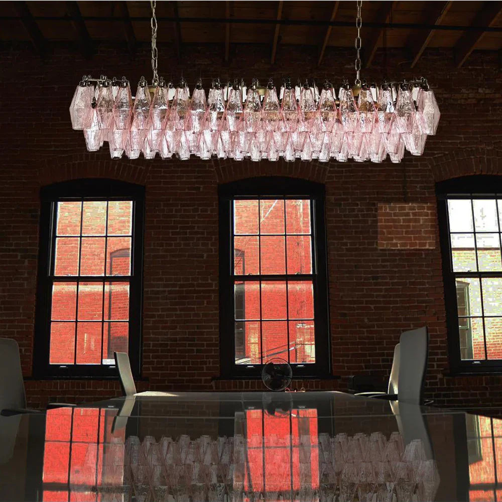 Elegant Pink Murano Poliedri Chandelier product image